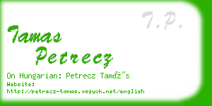 tamas petrecz business card